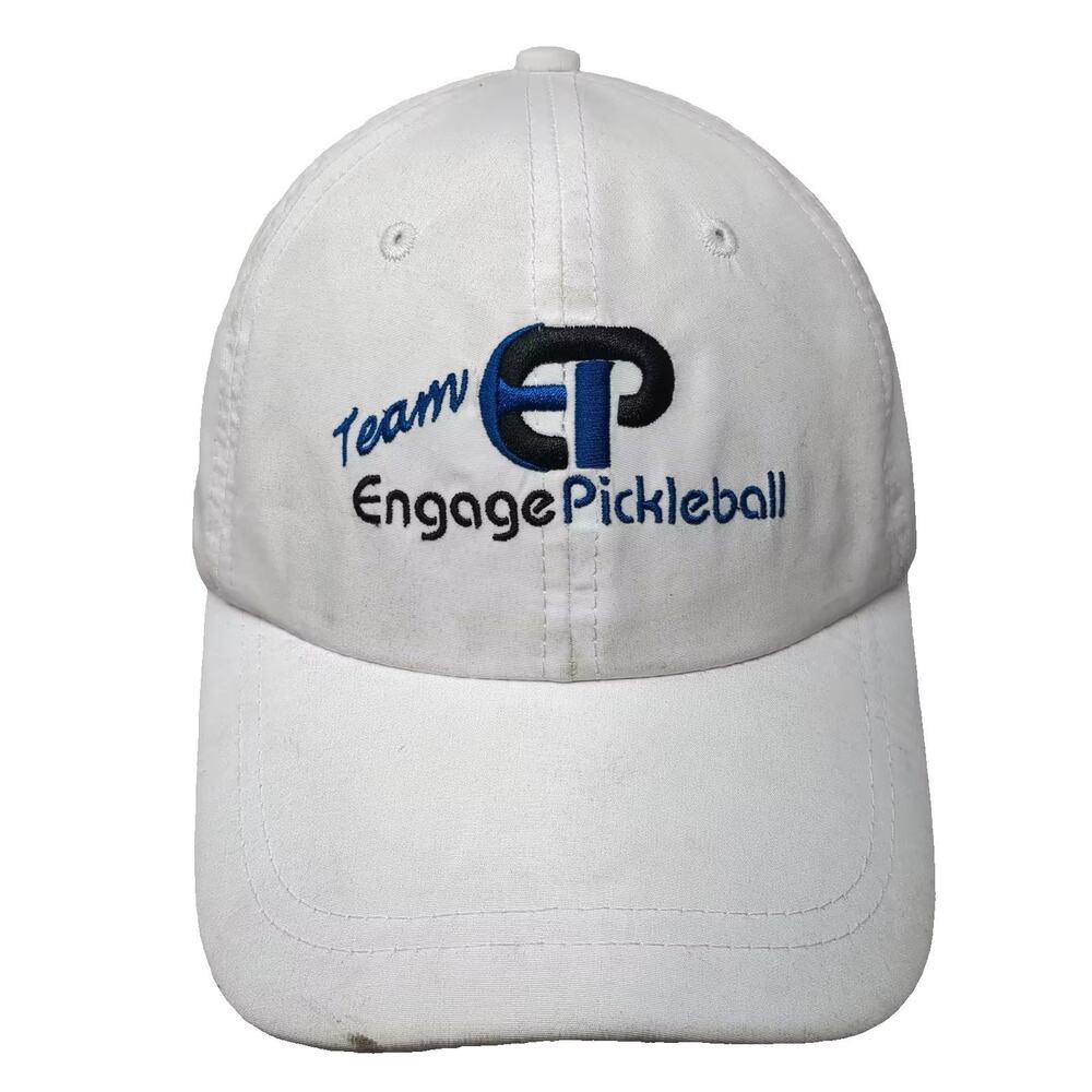 Engage Pickleball Baseball Cap White Blue Hat Strapback One Size Embroidered